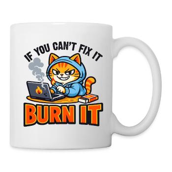 Computer Scientist Cat Burn It - Funny Saying - Mug - white - Right