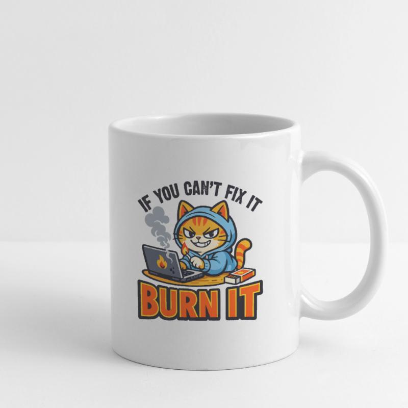 Informatiker Katze Burn It - Lustiger Spruch Tasse