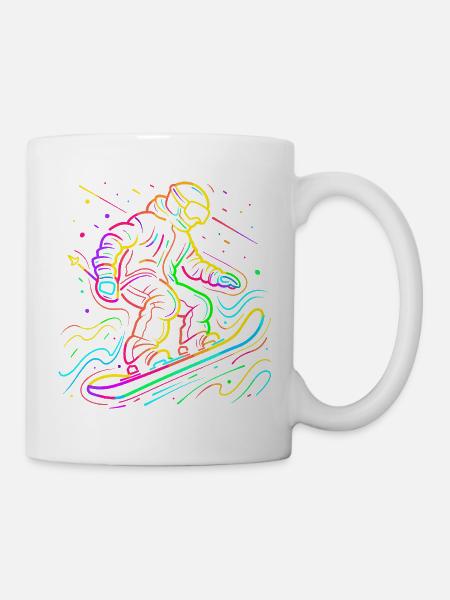 Snowboarder Retrowave - Tasse - Weiß