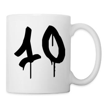 Nummer 10 Urbaner Graffiti-Stil - Tasse - Weiß - Rechts