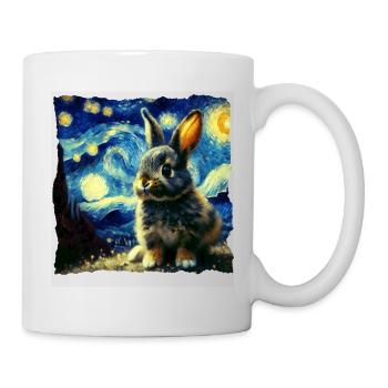 Lapin style ciel étoilé - Mug blanc - blanc - Droite