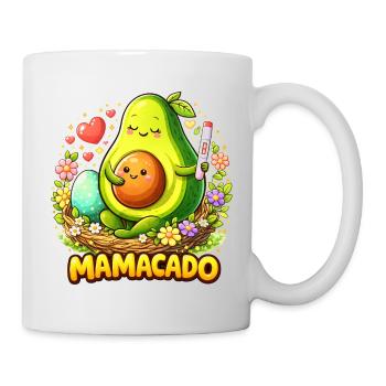 Mamacado Avocado - Lustiges Mama Kawaii Design - Tasse - Weiß - Rechts