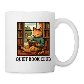 Stille Buchclub-Katze - Tasse - Weiß - Rechts