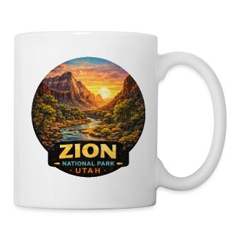 Zion Nationalpark Utah Wüste Sonnenuntergang Zelte - Tasse - Weiß - Rechts