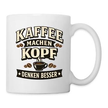 Lustiger Kaffeespruch Retro Typografie - Tasse - Weiß - Rechts