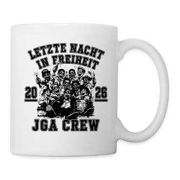 JGA 2026 Letzte Nacht in Freiheit JGA Crew - Tasse - Weiß - Rechts
