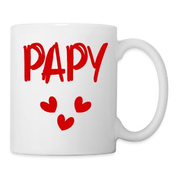 PAPY. PAPA. FÊTE DES PÈRES. BONNE FÊTE PAPY - Mug blanc - blanc - Droite