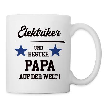 Elektriker Bester Papa Vatertag Geburtstag - Tasse - Weiß - Rechts