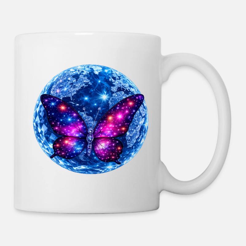 Harmonie de la Terre – Univers du Papillon Cosmique - Mug blanc - blanc