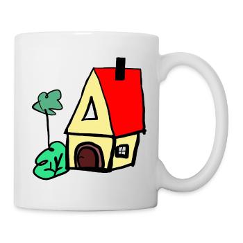 Haus Hütte  Häuschen - Tasse - Weiß - Rechts