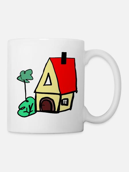 Haus Hütte Häuschen - Tasse - Weiß
