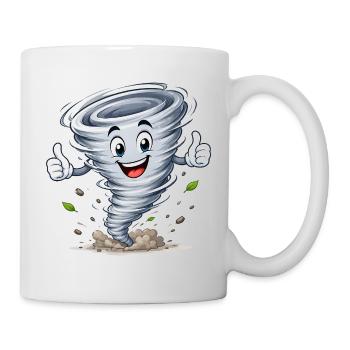 Lustiger Wirbelwind Tornado Wetter Motiv  - Tasse - Weiß - Rechts