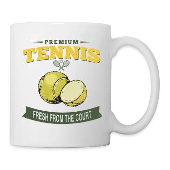 Sweat à capuche de tennis premium frais, chemise, tasse, sac - Mug blanc - blanc - Droite