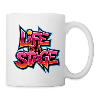 Das Leben ist eine Bühne Graffiti - Tasse - Weiß - Rechts