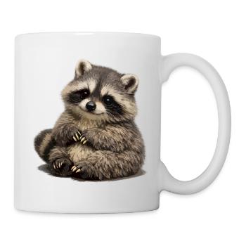 Illustration de peluches de raton laveur souple - Mug blanc - blanc - Droite