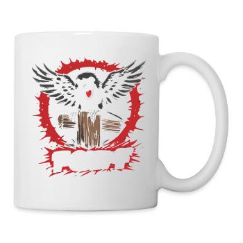 F-Caw-F Raven on Tree Trunk - Mug - white - Right