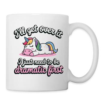 Schlafendes Einhorn Drama Spruch dramatisch - Tasse - Weiß - Rechts