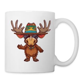 Elch Comic Lustig Sombrero - Tasse - Weiß - Rechts