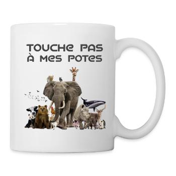 Touche pas à mes potes - Mug blanc - blanc - Droite