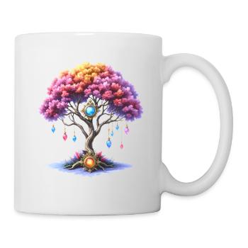 Tree of Gems and Colorful Flowers - Mug - white - Right