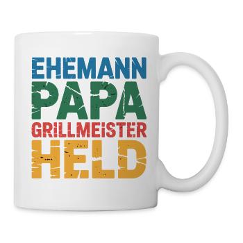 Dad Father Grill Master Hero Fun BBQ - Mug - white - Right