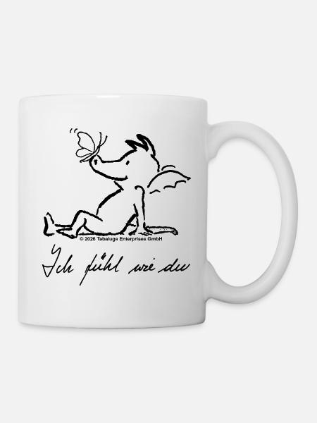Tabaluga, Schmetterling & Spruch Ich Fühl Wie Du - Tasse - Weiß