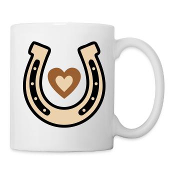Horseshoe Heart Lucky Charm Riding - Mug - white - Right