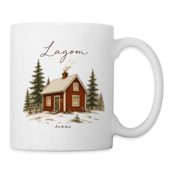 Lagom Hemma - Maison Scandinave Minimaliste - Mug blanc - blanc - Droite