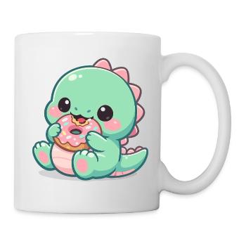 Little dino snacking donut - Mug - white - Right