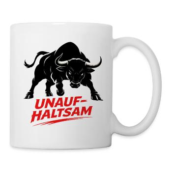 Unaufhaltsam Stier Motivation Gym Shirt   - Tasse - Weiß - Rechts