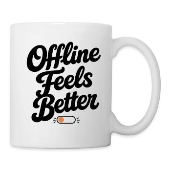 Offline Feels Better | Minimal Retro Typography  - Mug - white - Right