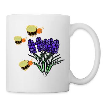 Bienen Insekten Blumen Natur Kinder - Tasse - Weiß - Rechts