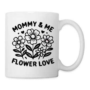 Look fleuri assorti de Maman et moi - Mug blanc - blanc - Droite