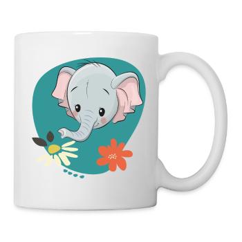 Elefant - Tasse - Weiß - Rechts