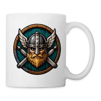 Wikinger Cartoon Krieger - Tasse - Weiß - Rechts