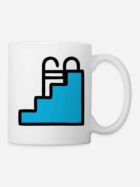  Pool Leiter Schwimmbad Icon - Tasse - Weiß