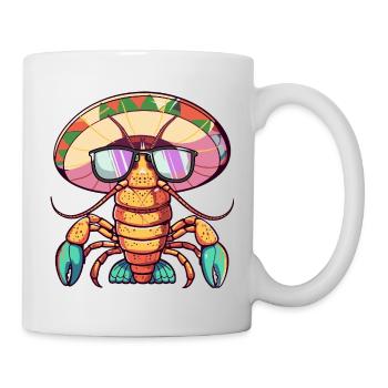 Hummer Krebs Lustig Sombrero - Tasse - Weiß - Rechts