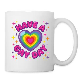 LGBT-Pride-Monat – Habt einen schwulen Tag - Tasse - Weiß - Rechts