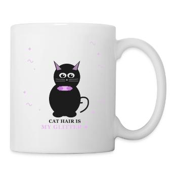 Glittery Cat Charm with Purple Collar - Mug - white - Right