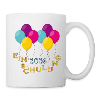 Bunte Ballons Einschulung - Tasse - Weiß - Rechts