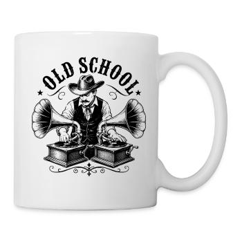 Old School DJ mit Grammophon - Tasse - Weiß - Rechts