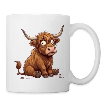 Rustic Amazed Cartoon Cattle - Mug - white - Right