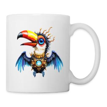 Steampunk toucan with gems and gears - Mug - white - Right
