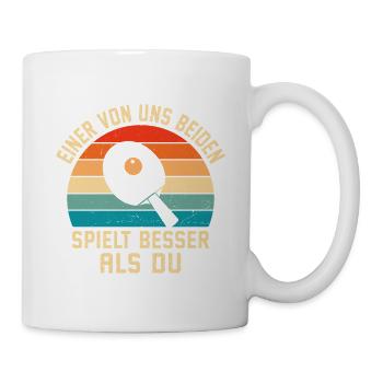Lustig Tischtennis - Tasse - Weiß - Rechts