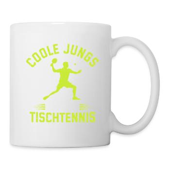 Coole Jungs Spielen Tischtennis  - Tasse - Weiß - Rechts