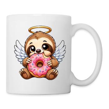 Mignons paresseux avec des ailes auréole d’ange - Mug blanc - blanc - Droite