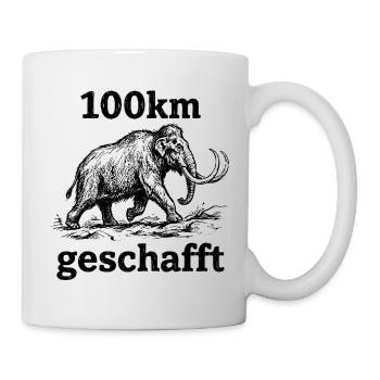 Mammut im Skizzenstil 100km geschafft - Tasse - Weiß - Rechts