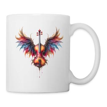 Geige mit Regenbogenflügeln - Tasse - Weiß - Rechts