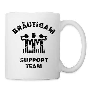 Bräutigam Support Team (JGA Polterabend Vintage B) - Tasse - Weiß - Rechts
