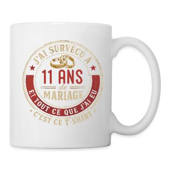 Humour Anniversaire : J'ai Survécu à 11 Ans - Mug blanc - blanc - Droite
